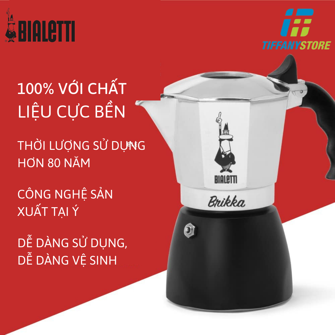 Ấm Moka Bialetti Brikka 4 cup, Bản 2020