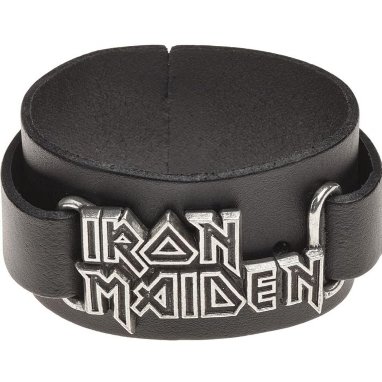 Iron Maiden Logo Unisex Leather Cuff Wristrap Bracelet by Alchemy of England