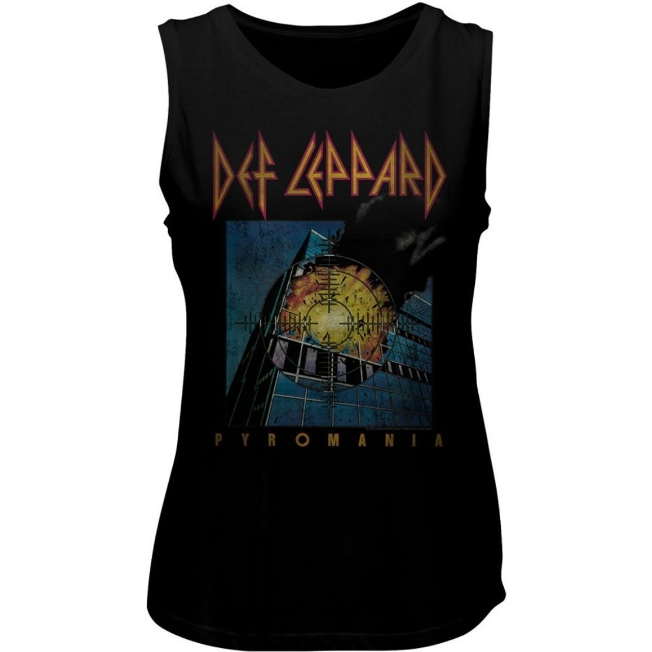 Def Leppard Pyromania Album Cover Women's Sleeveless Muscle Tank Top T-shirt
