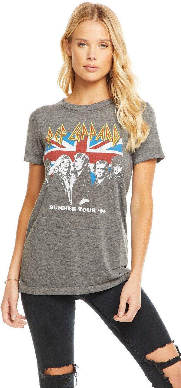 Def Leppard Women's Concert T-shirt by Chaser - Summer Tour 1983 | Gray