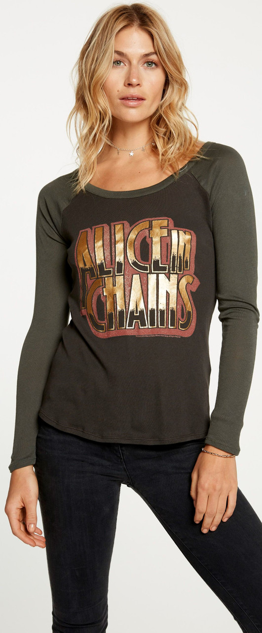 Alice In Chains Women S Vintage Fashion Raglan T Shirt By Chaser