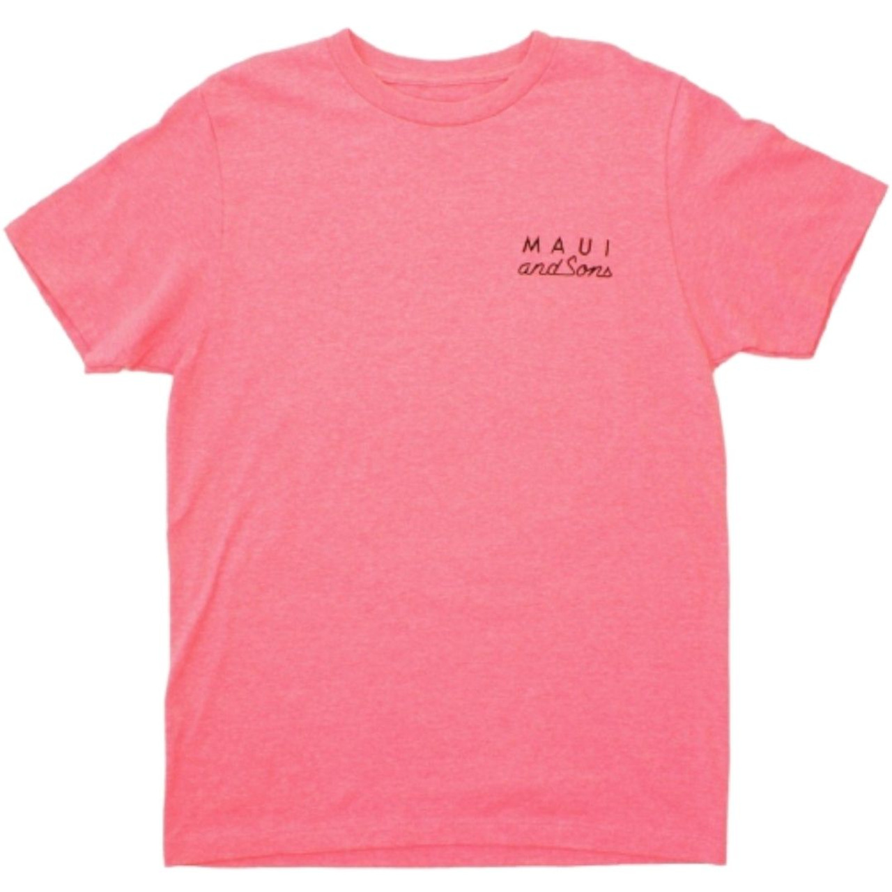 Maui and Sons Cookie Logo Men's Unisex Neon Pink T-shirt - Rocker Rags