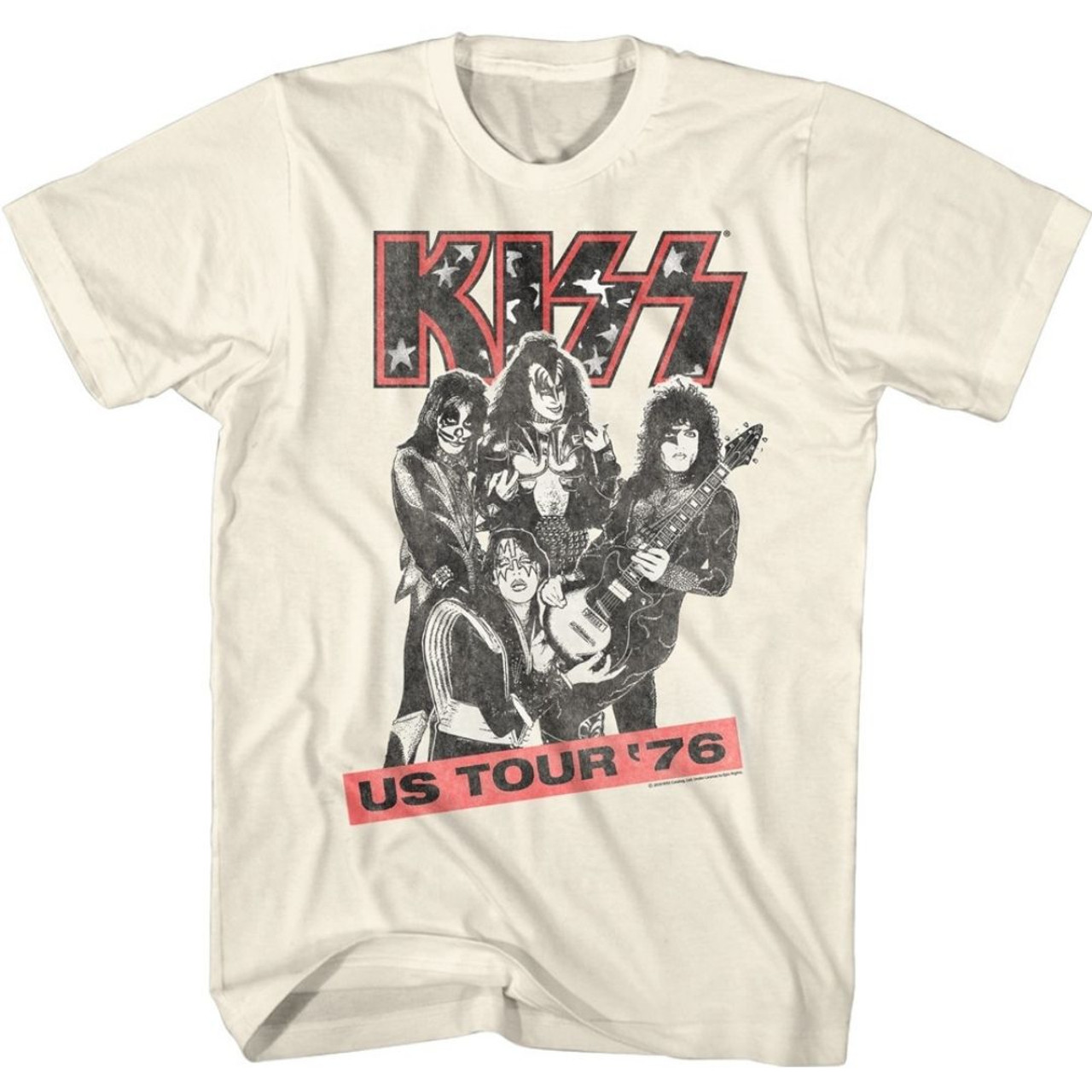 huurder Wissen Marxistisch KISS Vintage Concert T-shirt - KISS US Tour '76. Men's Unisex Beige Fashion  Shirt - Rocker Rags