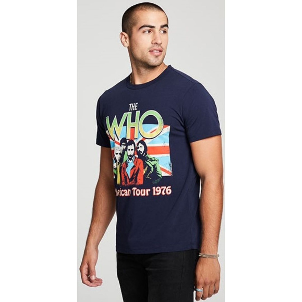 The Who Men's Vintage Concert T-shirt by Chaser - American Tour 1976 |  Men's Blue Fashion Shirt