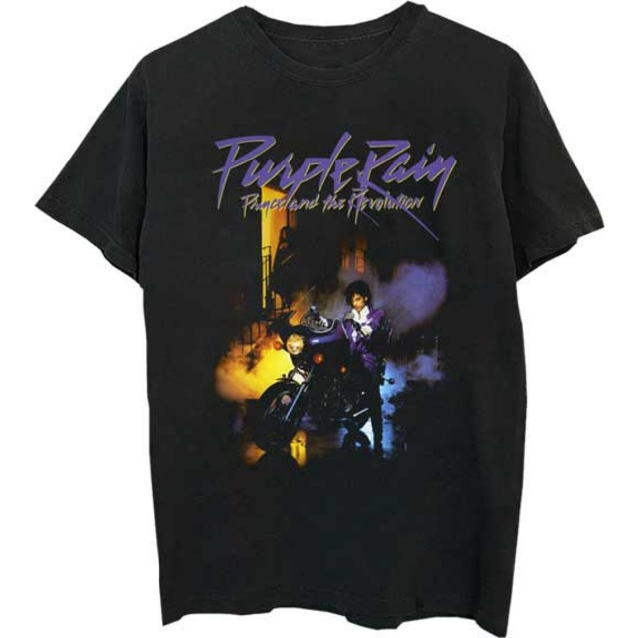 Prince and the Revolution Purple Rain Men's Black Fashion T-shirt