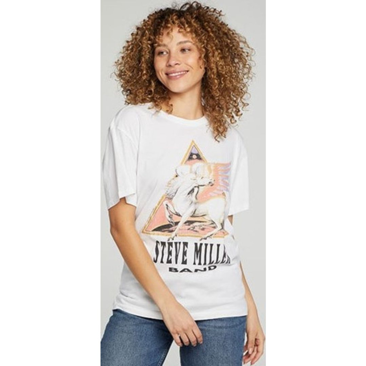 Steve Miller Band Pegasus Logo Women's White Fashion T-shirt by Chaser