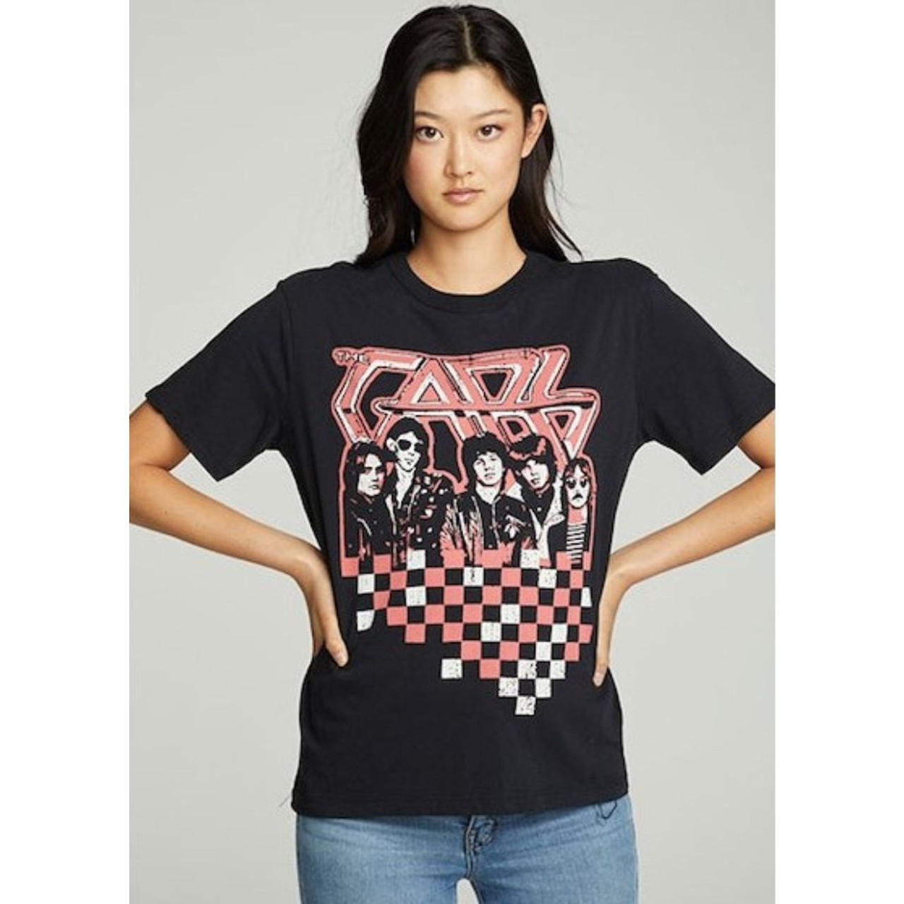 Præfiks Hændelse Shaded The Cars Band Members & Logo Women's Fashion Chaser T-shirt