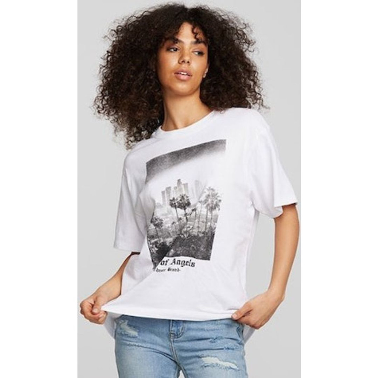 Printed T-shirt - White/Los Angeles - Ladies