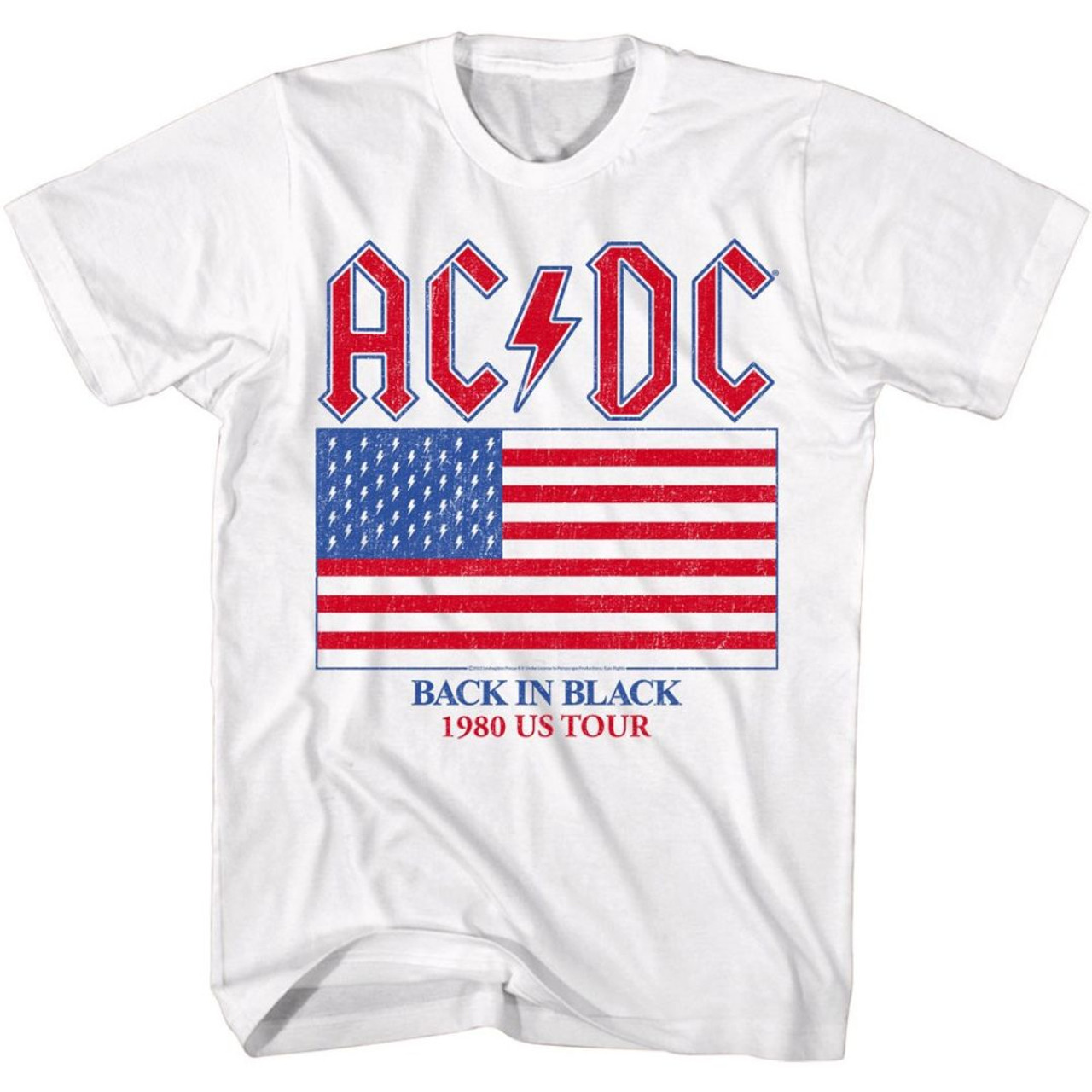 AC/DC Back in Black 1980 US Tour Men's Concert T-shirt