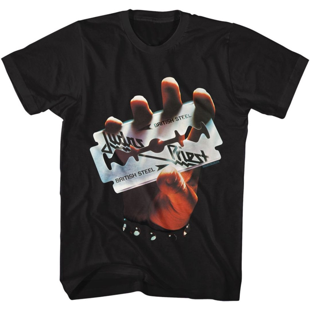 Judas Priest バンドTシャツ Mサイズ Judas Priest British Steel Album Cover Men's Unisex T-shirt