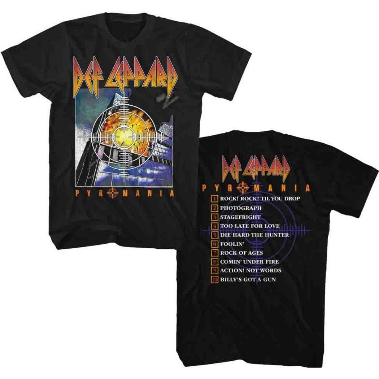 Def Leppard Pyromania Album Cover Artwork Men's T-shirt | Rocker Rags