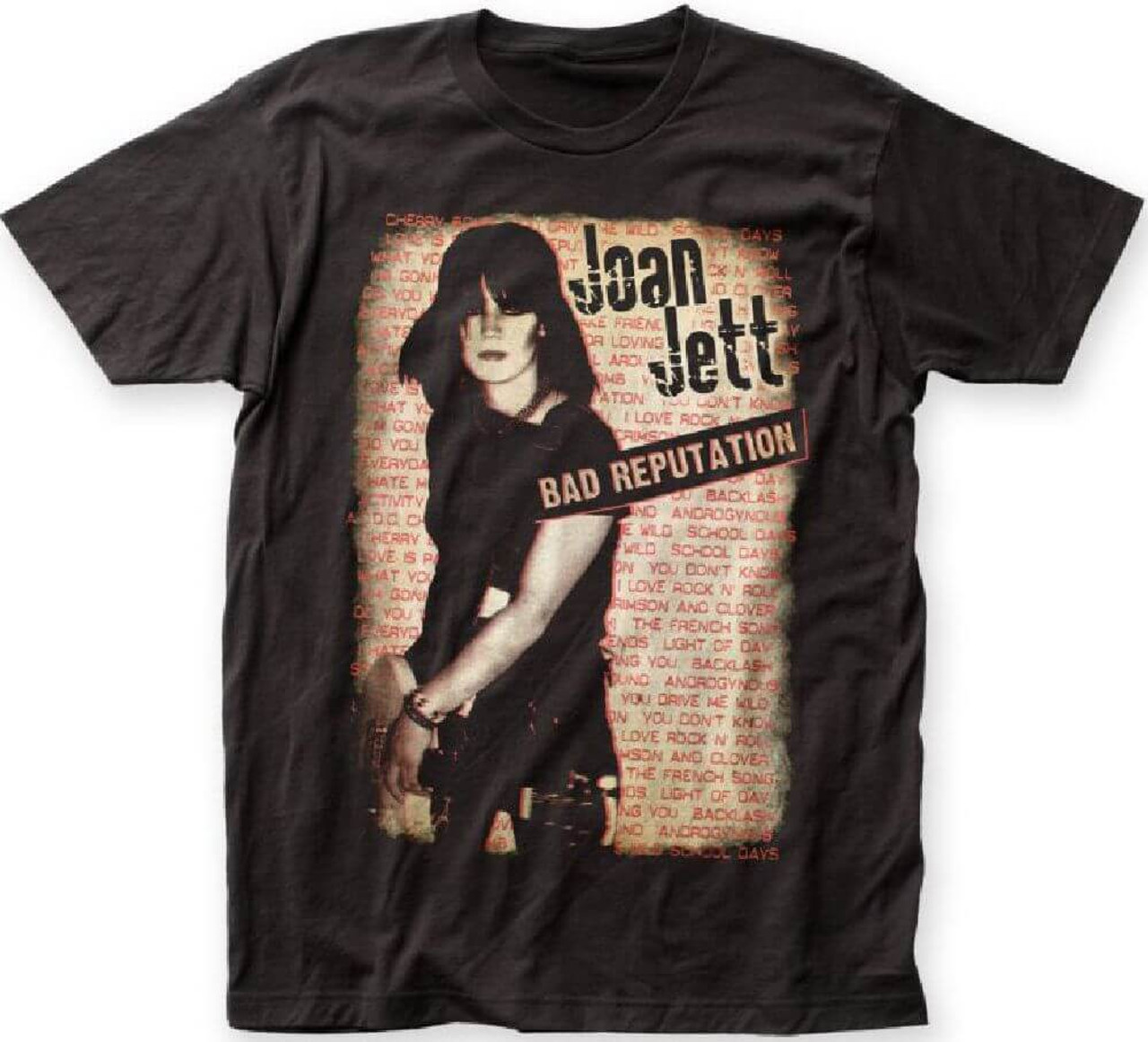Joan Jett T Shirt Bad Reputation Album Cover Art W Song Titles
