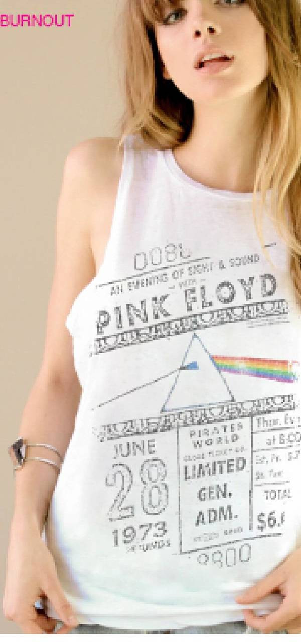 Pink Floyd Dark Side Of The Moon Concert Ticket Women S White Tank Top