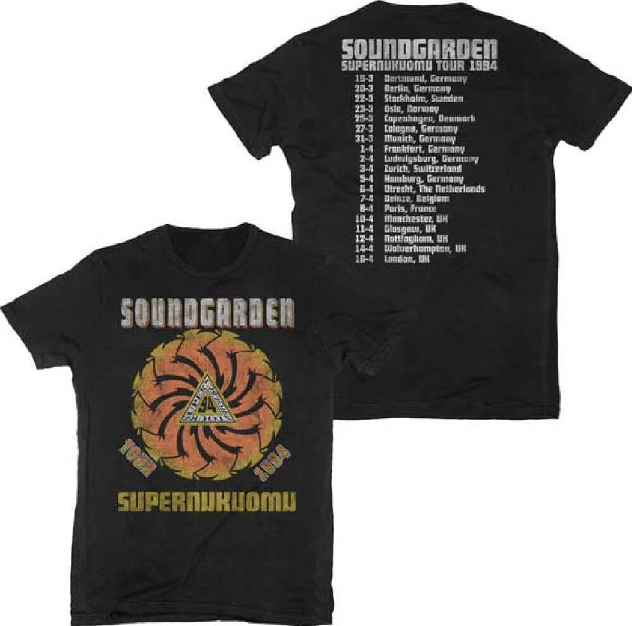 impuls Smitsom sygdom kylling Soundgarden Superunknown Tour 1994 Men's Concert T-shirt