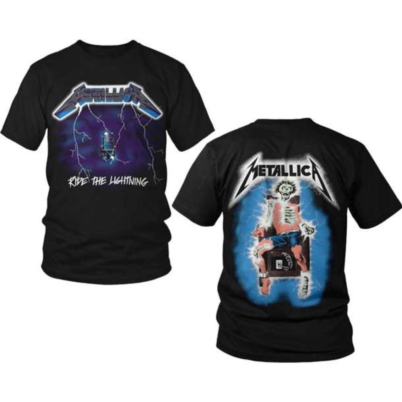 Metallica Ride the Lightning Album Cover & Electrocuted Man T-shirt