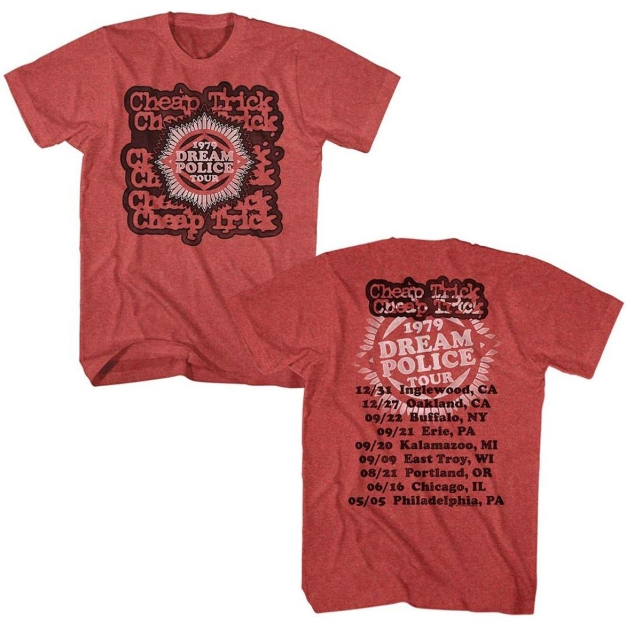 Cheap Trick Vintage Fashion Concert T-shirt - 1979 Dream Police Tour |  Men's Unisex Red Shirt