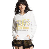 KISS Crazy Nights World Tour 1987-1988 Live in Japan Women's White Vintage Fashion Concert Hoodie Hooded Sweatshirt by Recycled Karma - front 1