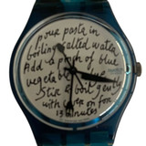 Swatch GG138 Blue Pasta by Miralda Vintage Unisex Art Special Fashion Watch - face