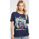 The Who American Tour 1976 Women's Blue Vintage Fashion Concert T-shirt by Chaser - front 1