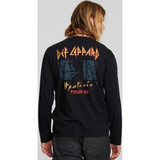 Def Leppard Hysteria Tour 1988 Men's Black Long Sleeve Vintage Fashion Concert T-shirt by Chaser Brand - back