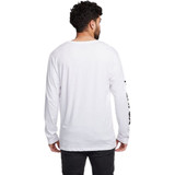 Bob Marley Smoking Classic Black and White Photograph Men's White Long Sleeve Fashion T-shirt by Chaser Brand - back