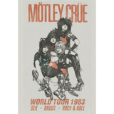 Motley Crue World Tour 1983 Sex, Drugs, Rock & Roll Men's Unisex Gray Vintage Fashion Concert T-shirt - Graphics Close Up