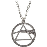 Pink Floyd The Dark Side of the Moon Album Cover Artwork Pewter Necklace and Chain by Alchemy of England - Pendant Close Up