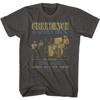 Creedence Clearwater Revival CCR Cobo Arena July 18, 1970 Promotional Poster Artwork Men's Unisex Gray Vintage Fashion Concert T-shirt