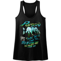 Poison Open Up and Say Ahh Tour 1988-1989 Women's Black Vintage Racerback Tank Top Fashion Concert T-shirt