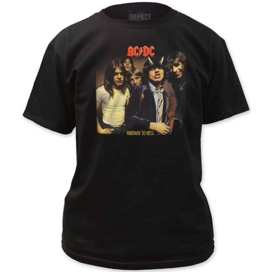 Kids AC/DC T-Shirt Back in Black Album Cover Youth Long Sleeve Shirt
