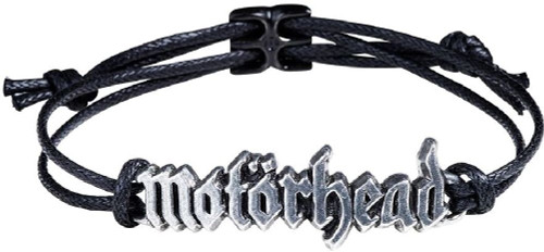 Motorhead Logo Waxed Cord and Pewter Bracelet by Alchemy of England