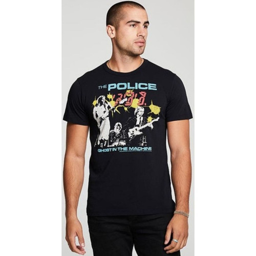 The Police Ghost in the Machine North American Tour 1982 Men's Black Vintage Fashion Concert T-shirt by Chaser - front 1