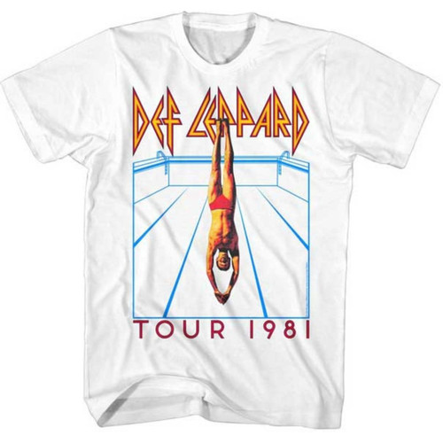 Def Leppard High n Dry Tour 1981 Men's Unisex White Fashion Concert T-shirt