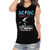 AC/DC Women's Vintage Black Sleeveless Muscle Fashion Concert T-shirt - on model AC/DC Women's Vintage Black Sleeveless Muscle Fashion Concert T-shirt - on model