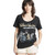 Whitney Houston Image with I Will Always Love You Song Title Women's Black Vintage Fashion T-shirt by Recycled Karma - front 2 Whitney Houston Image with I Will Always Love You Song Title Women's Black Vintage Fashion T-shirt by Recycled Karma - front 2