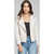 Saltwater Luxe Women's Effie Biker Moto Style White Faux Leather Jacket - front