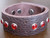 Rocker Rags Chocolate Brown Glove Leather Bracelet with Grouped Red Crystals