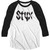 Styx Logo Men's Unisex White and Black Vintage Fashion Raglan Baseball Jersey T-shirt