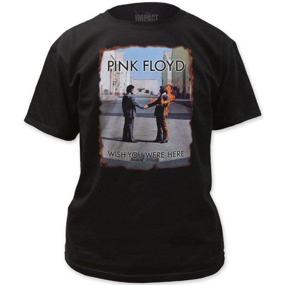 Pink Floyd Wish You Were Here Album Cover Artwork Men's Unisex Black Fashion T-shirt