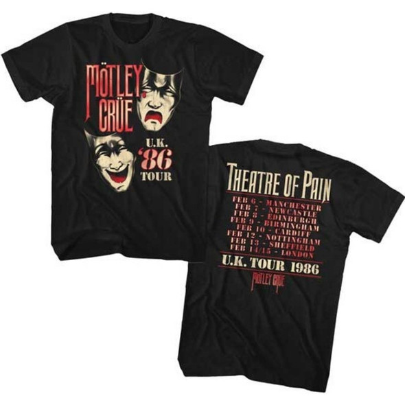 Motley Crue Theatre of Pain World Tour 1986 Men's Unisex Concert T-shirt -  Rocker Rags