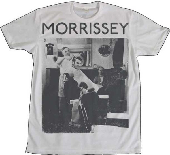 Morrissey Barber Hair Cut Classic Photograph Men's Unisex White Fashion T-shirt