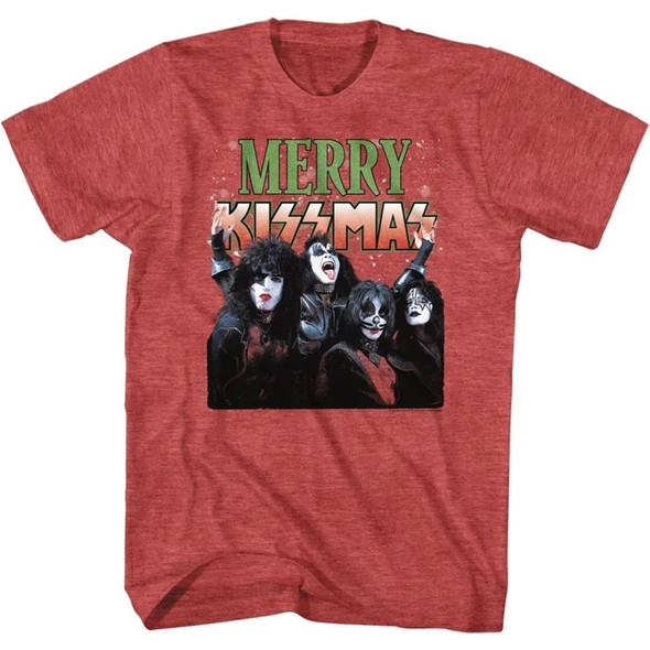 KISS Merry Kissmas Christmas Men's Unisex Red T-shirt