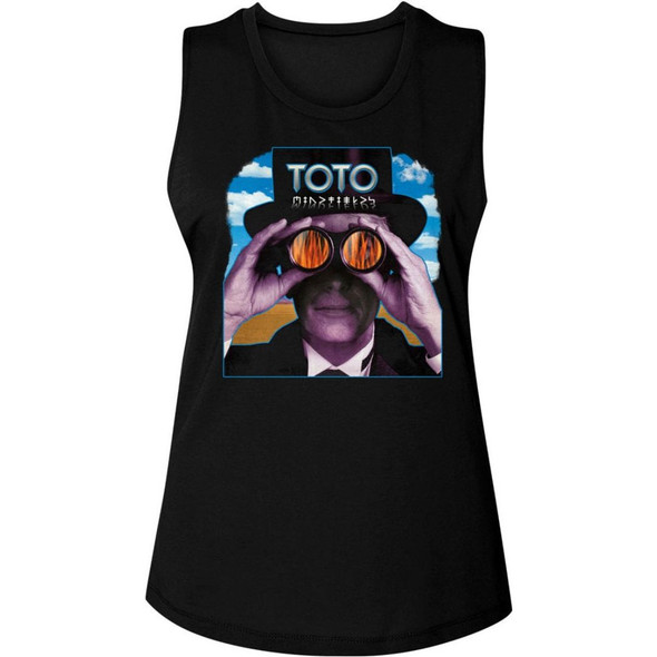 Toto Mindfields Album Cover Artwork Women's Black Sleeveless Muscle Tank Top Fashion T-shirt