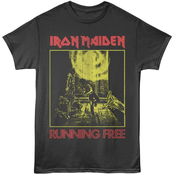 Iron Maiden Running Free Song Single Album Cover Artwork Men's Unisex Black Vintage Fashion T-shirt