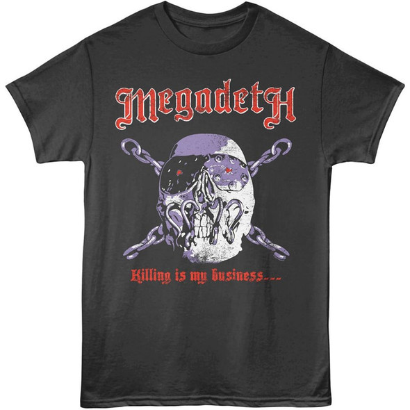 Megadeth Killing is My Business...and Business is Good! Vic Rattlehead Album Cover Artwork Men's Unisex Black Vintage Fashion T-shirt