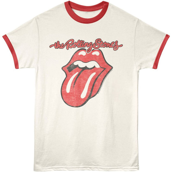 Rolling Stones Tongue Lips Logo Vintage Ringer T-shirt
