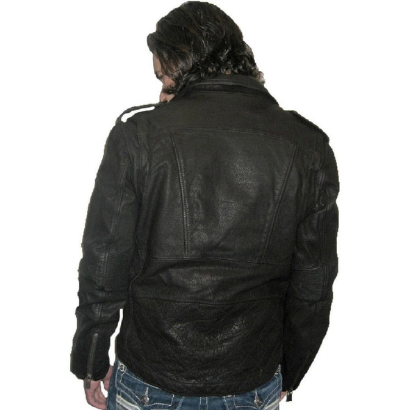 Indian Motorcycle Ranger Biker Black Leather Jacket - back