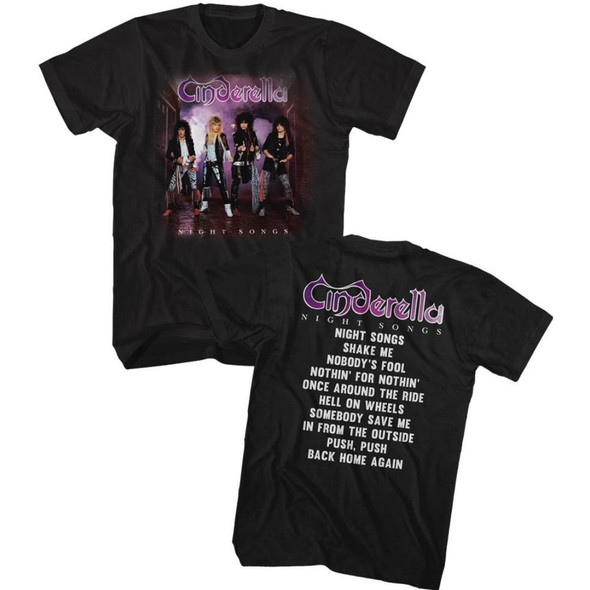 Cinderella Rock Band T-shirt - Night Songs World Tour '86