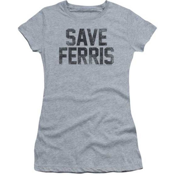 Ferris Bueller's Day Off Save Ferris Women's Gray Vintage Fashion T-shirt