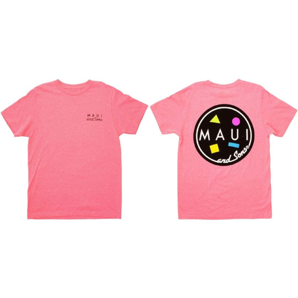 Maui and Sons Cookie Logo Men's Unisex Neon Pink Fashion T-shirt